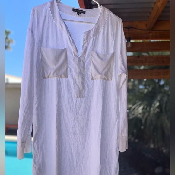 Tommy Bahama Linen silk 3/4 sleeve dress/swimsuit cover sz M - Picture 5 of 10